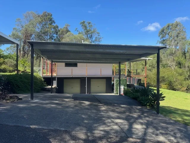 A striking double carport built by Dam Good Patios