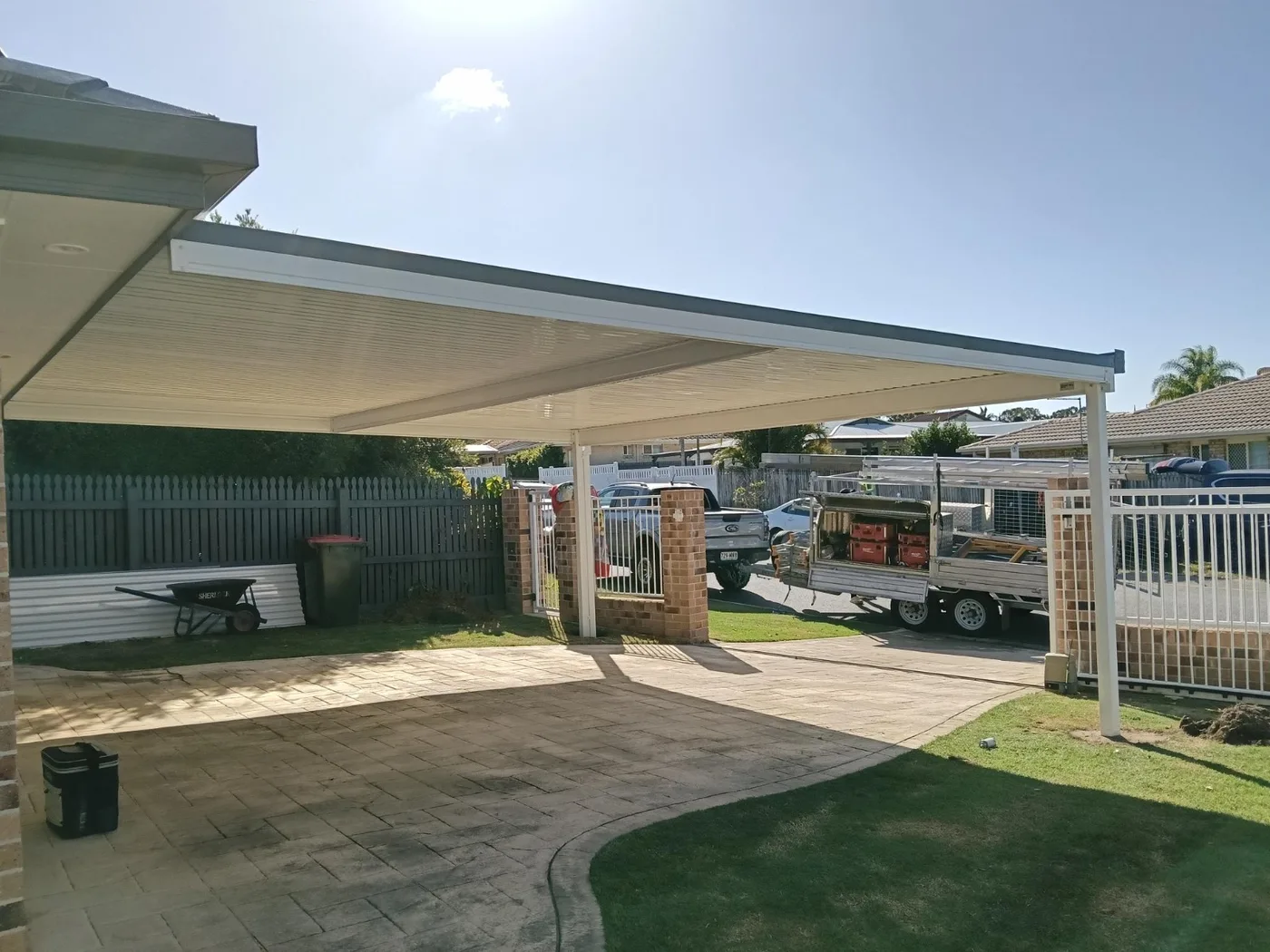 A finished carport project by Dam Good Patios in Brisbane